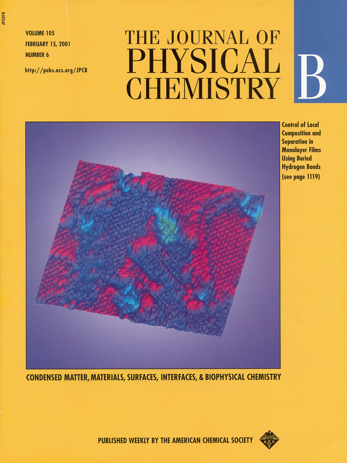 JPhysChemB 15 February 2001 Cover